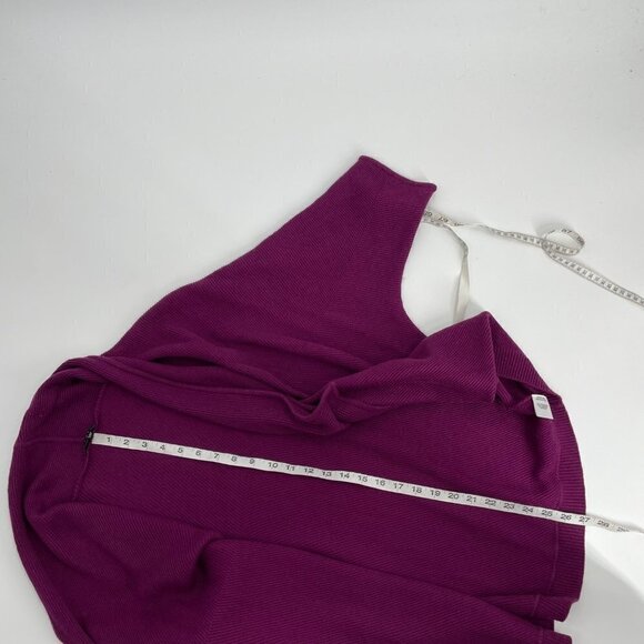 Theory Nisa Purple Cotton Cashmere Blend Open Front Ribbed Cardigan Womens XS - Picture 8 of 8
